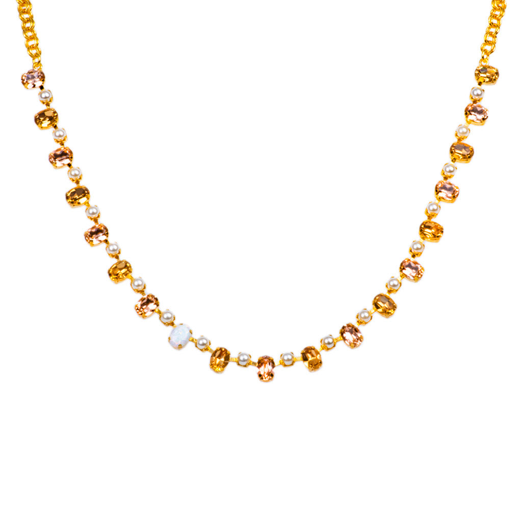Mariana Necklace Alternating Ovals Cookie Dough on Gold