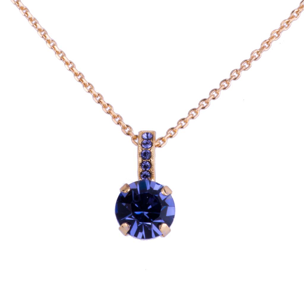 Mariana Simple Round Necklace Purple on Gold