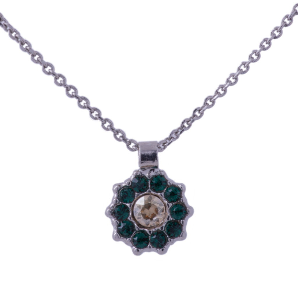 Mariana Rosette Pendant Necklace Circle of Life on Rhodium