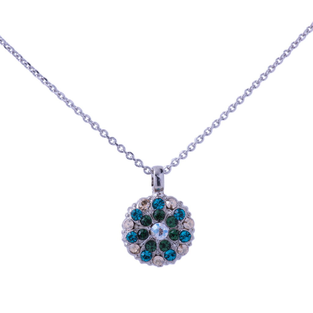 Mariana Guardian Angel Necklace in Circle of Life on Rhodium