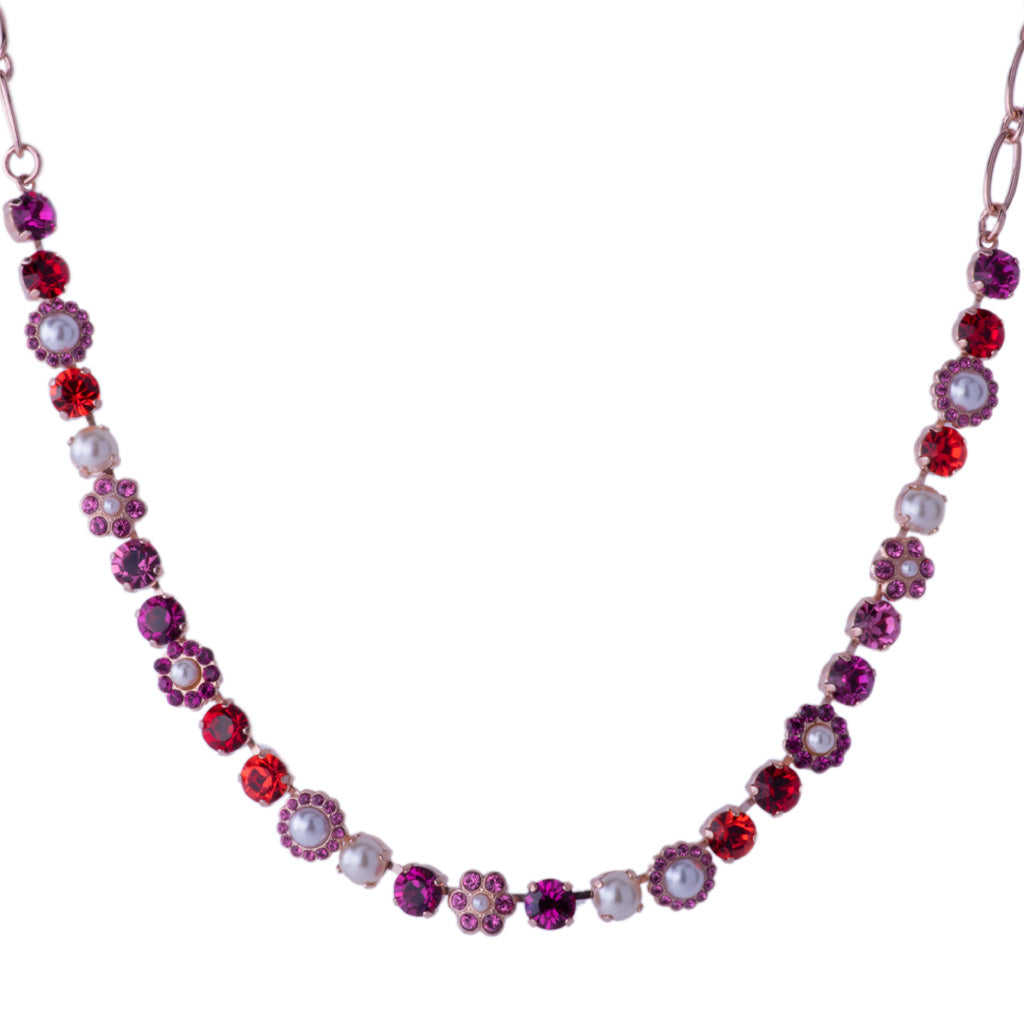 Mariana Blossom Necklace Ruby on Rose Gold