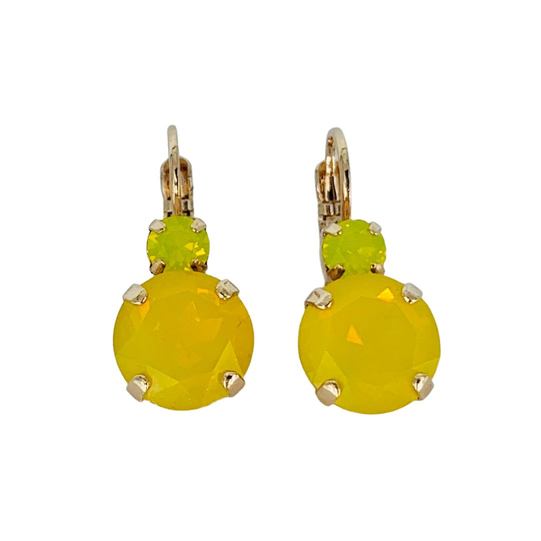 Mariana Double Drop Earrings in Fields of Gold on Rose Gold