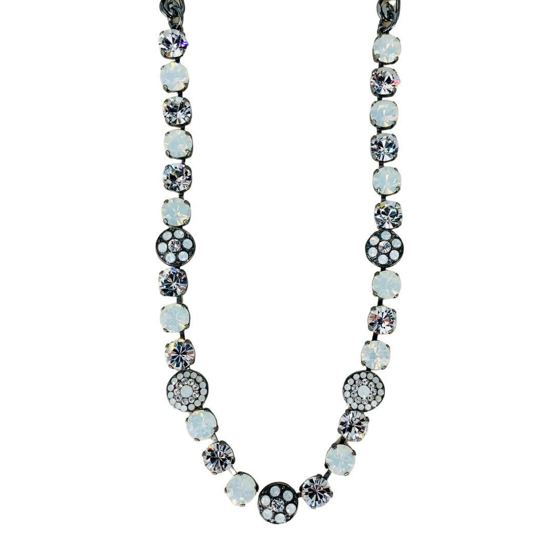 Mariana Pave Necklace Whites/Clear on Graphite