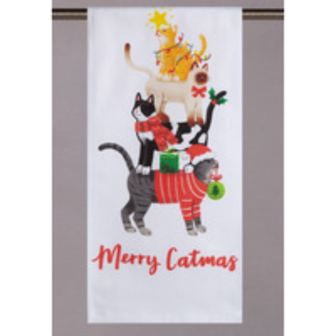 Merry Catmas Tea Towel