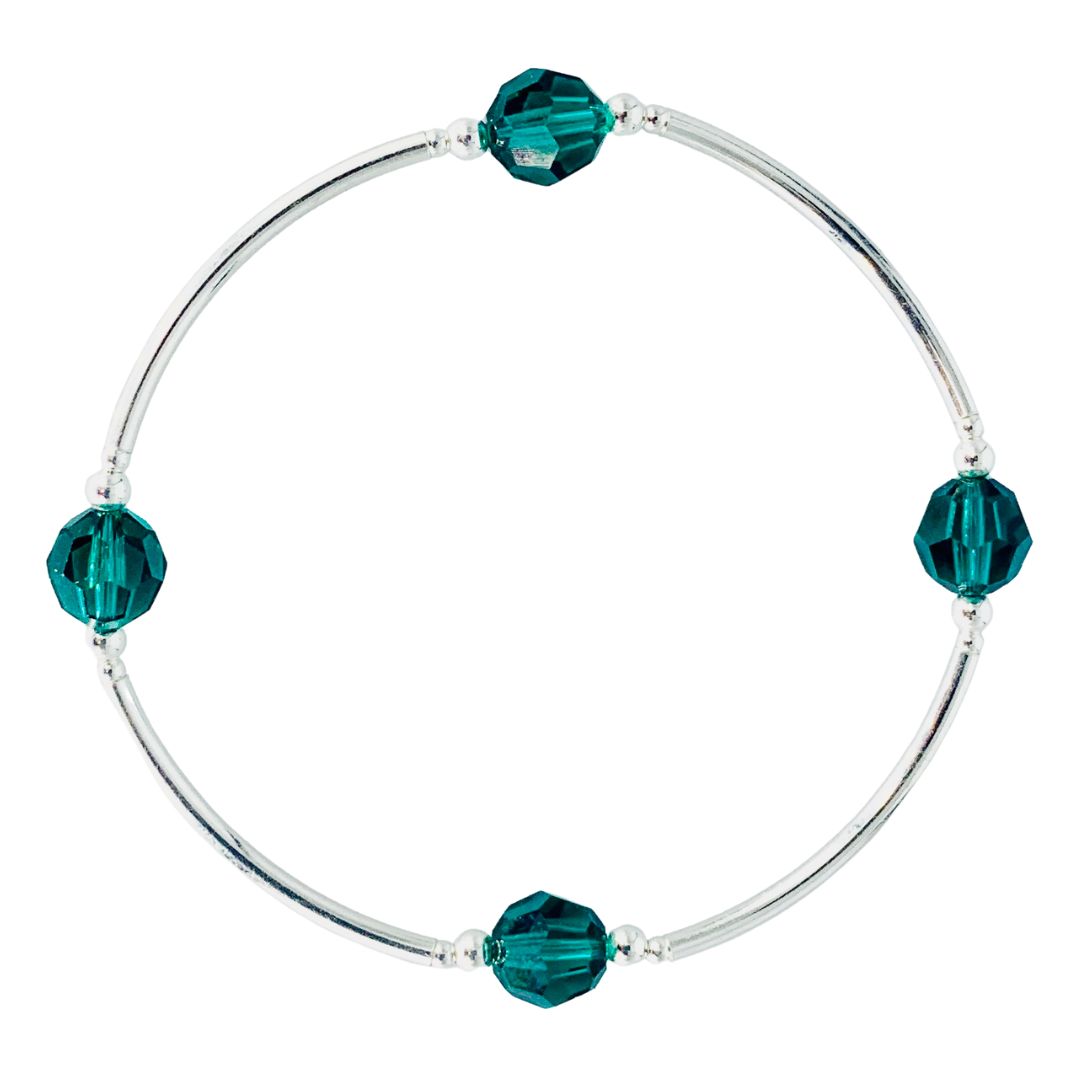 Birthstone Blessing Bracelet for May/ Christmas on Sterling Silver Main image