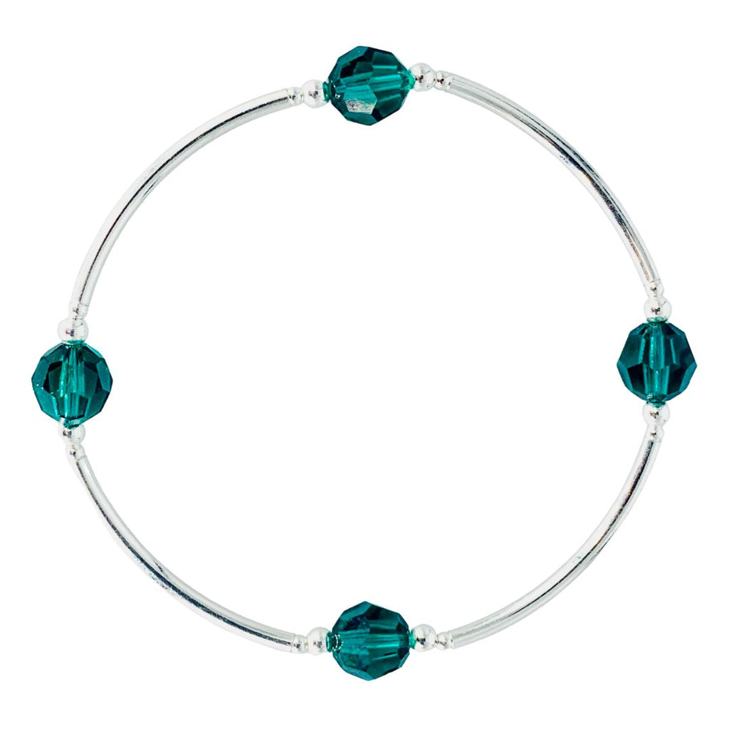 Birthstone Blessing Bracelet for May/ Christmas on Sterling Silver