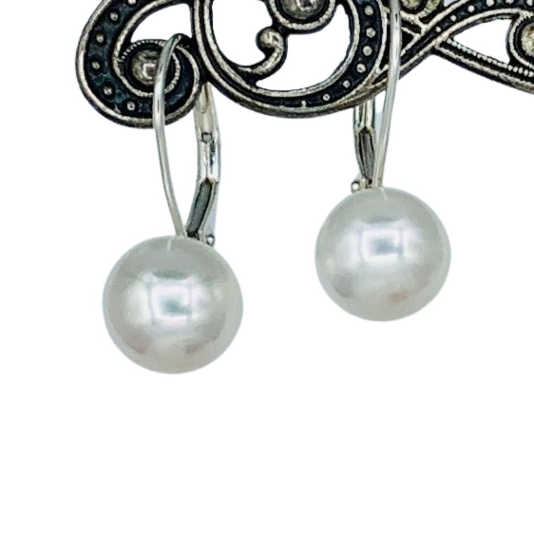 Pearl Earrings on Sterling French Hooks