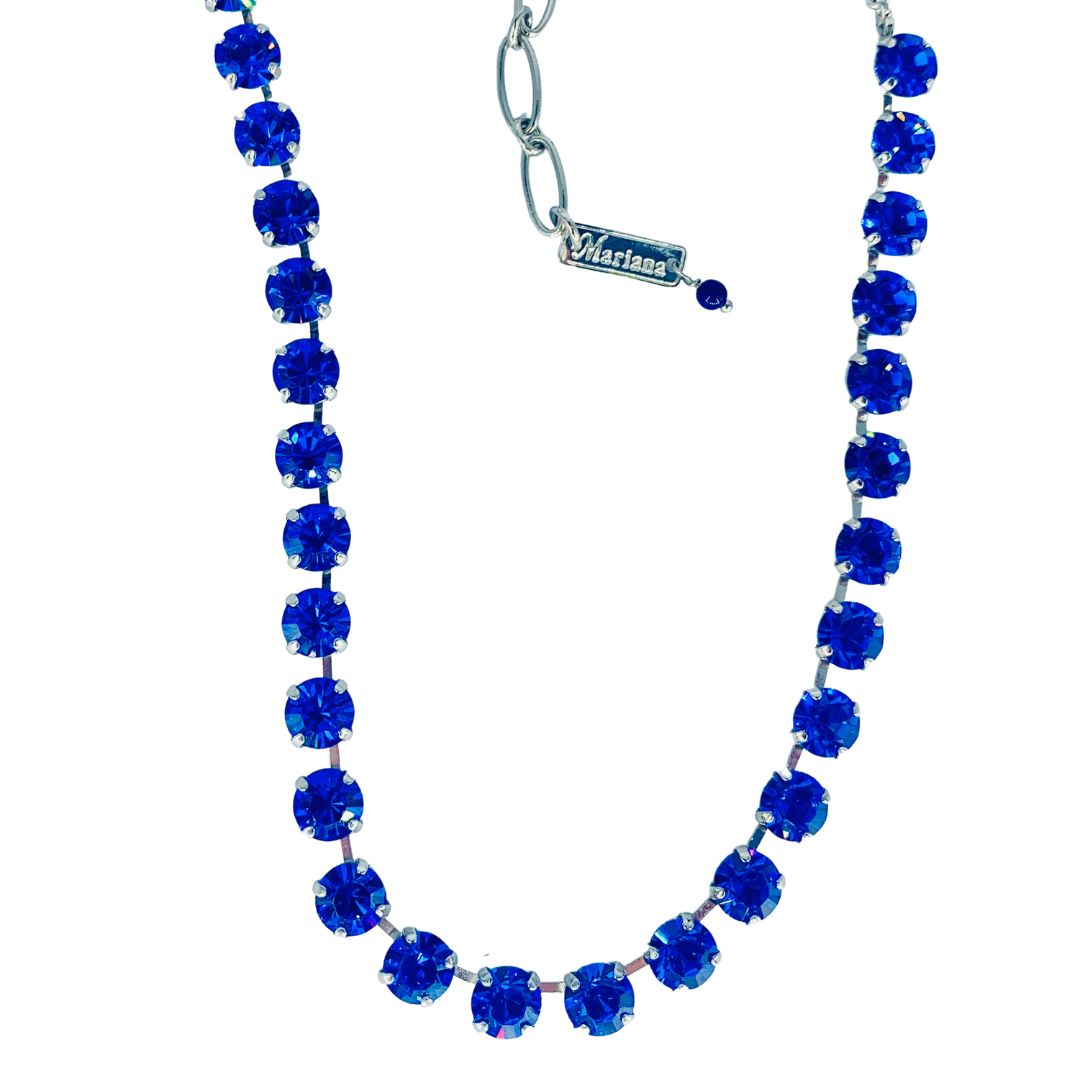 Mariana  Necklace  Royal Blue on Rhodium