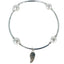"You're An Angel" Angel Wing Blessing Bracelet in White Pearl and Sterling Silver
