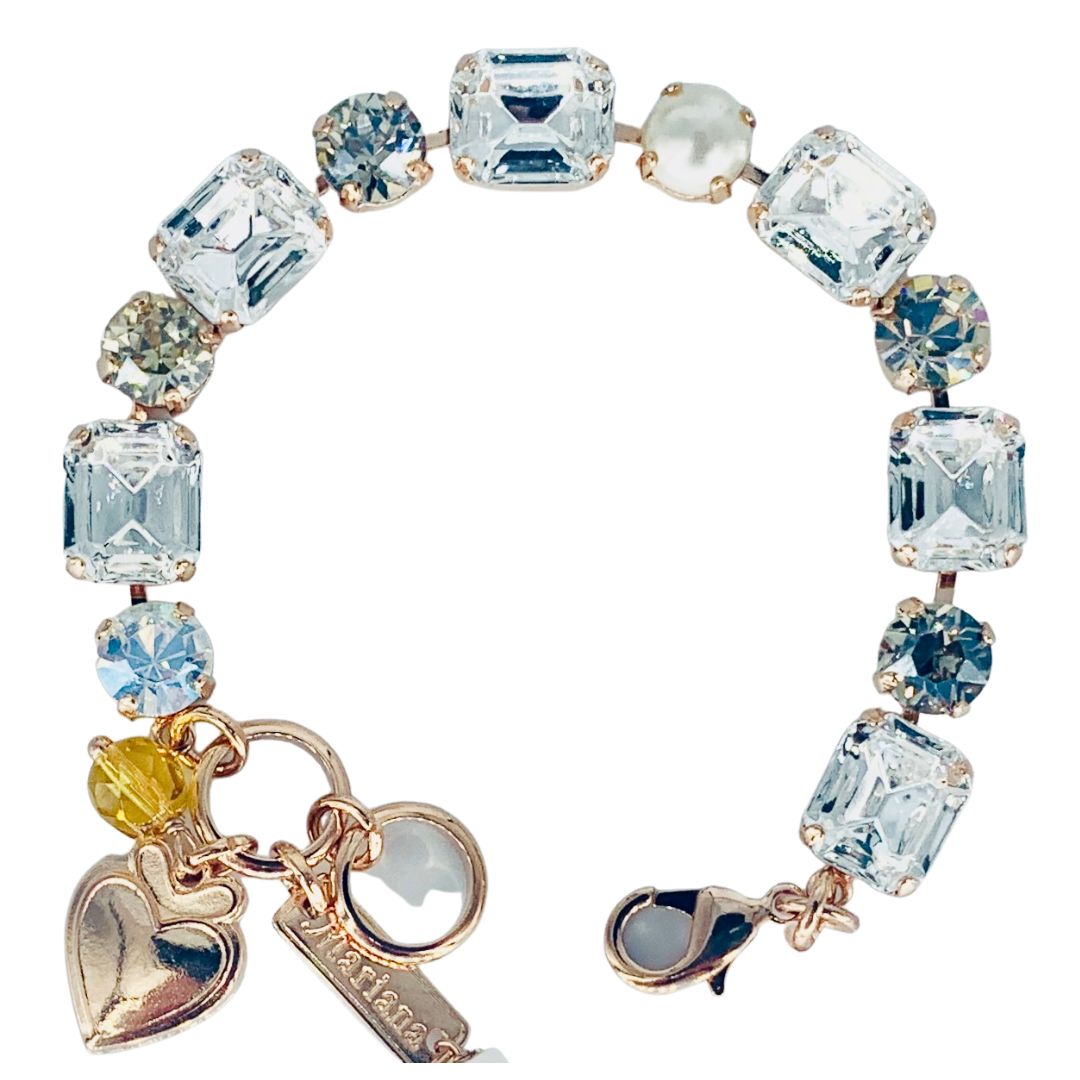 Mariana Emerald/Round Bracelet  Seashell on Rose Gold