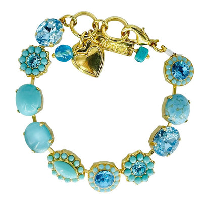 Mariana Ovals/Marquise Bracelet Turquoise on Rose Gold