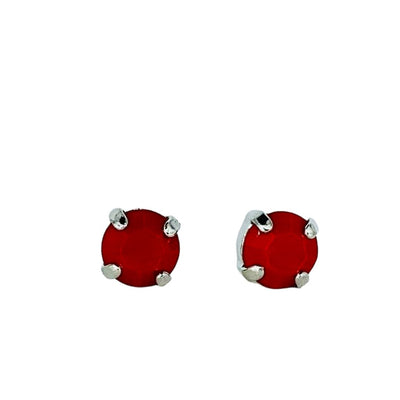 Mariana Small Stud Mineral Red on Silver