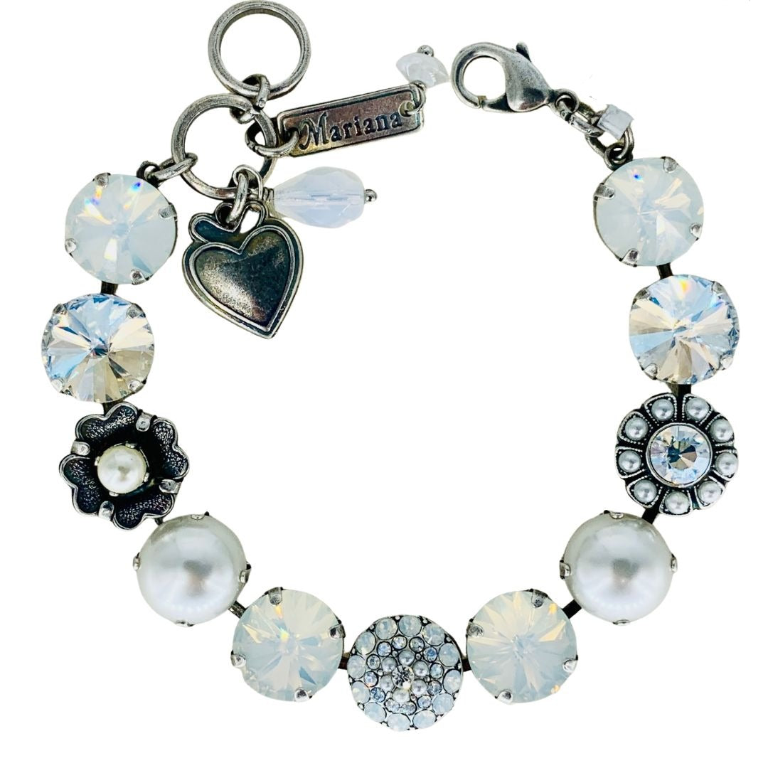 Mariana Pearl/ White Bracelet on Silver