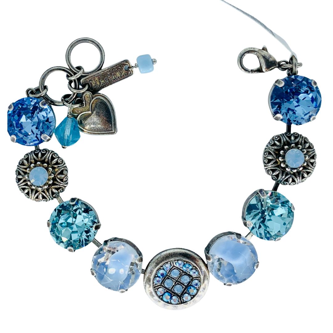 Mariana Large Bracelet in Blue on Silver