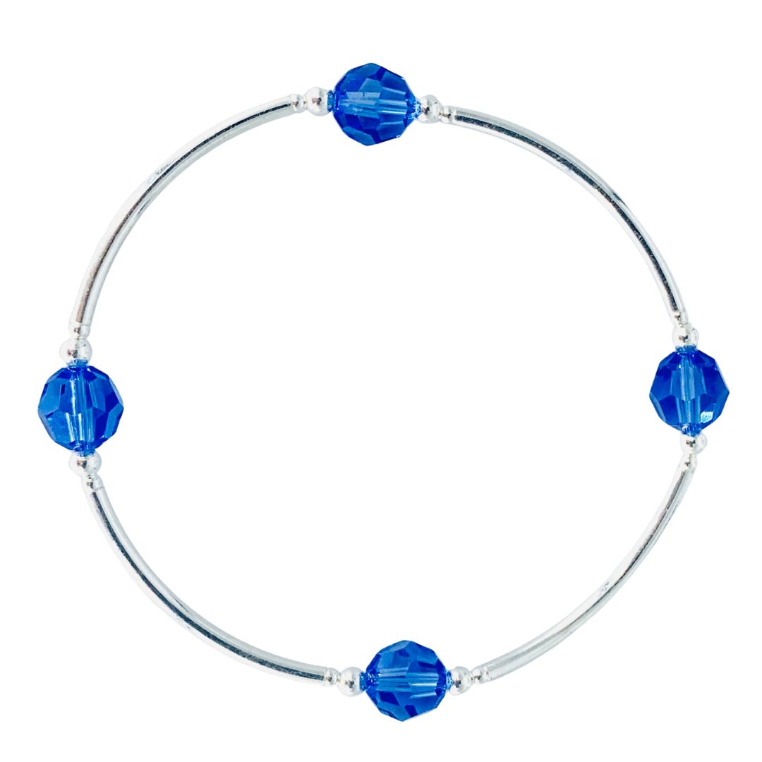 Birthstone Blessing Bracelet for September on Sterling Silver