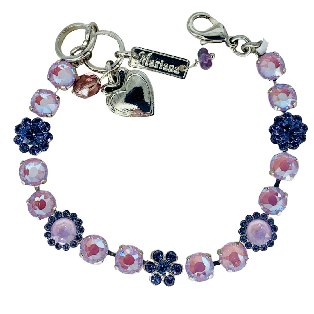 Mariana Small Bracelet Lavender/Purples on Rhodium