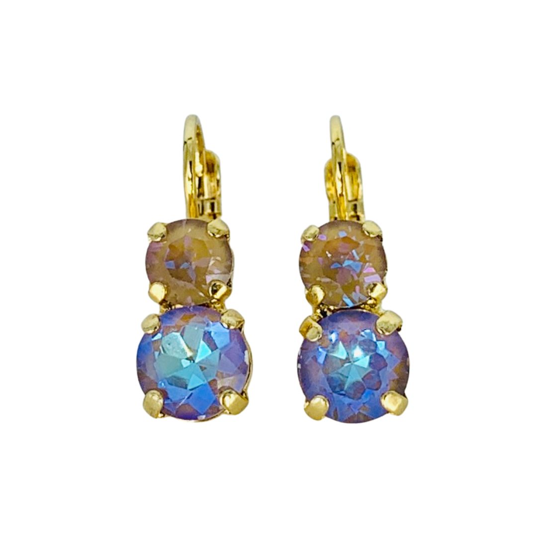 Mariana Earrings Small Double Drop Twilight on Gold