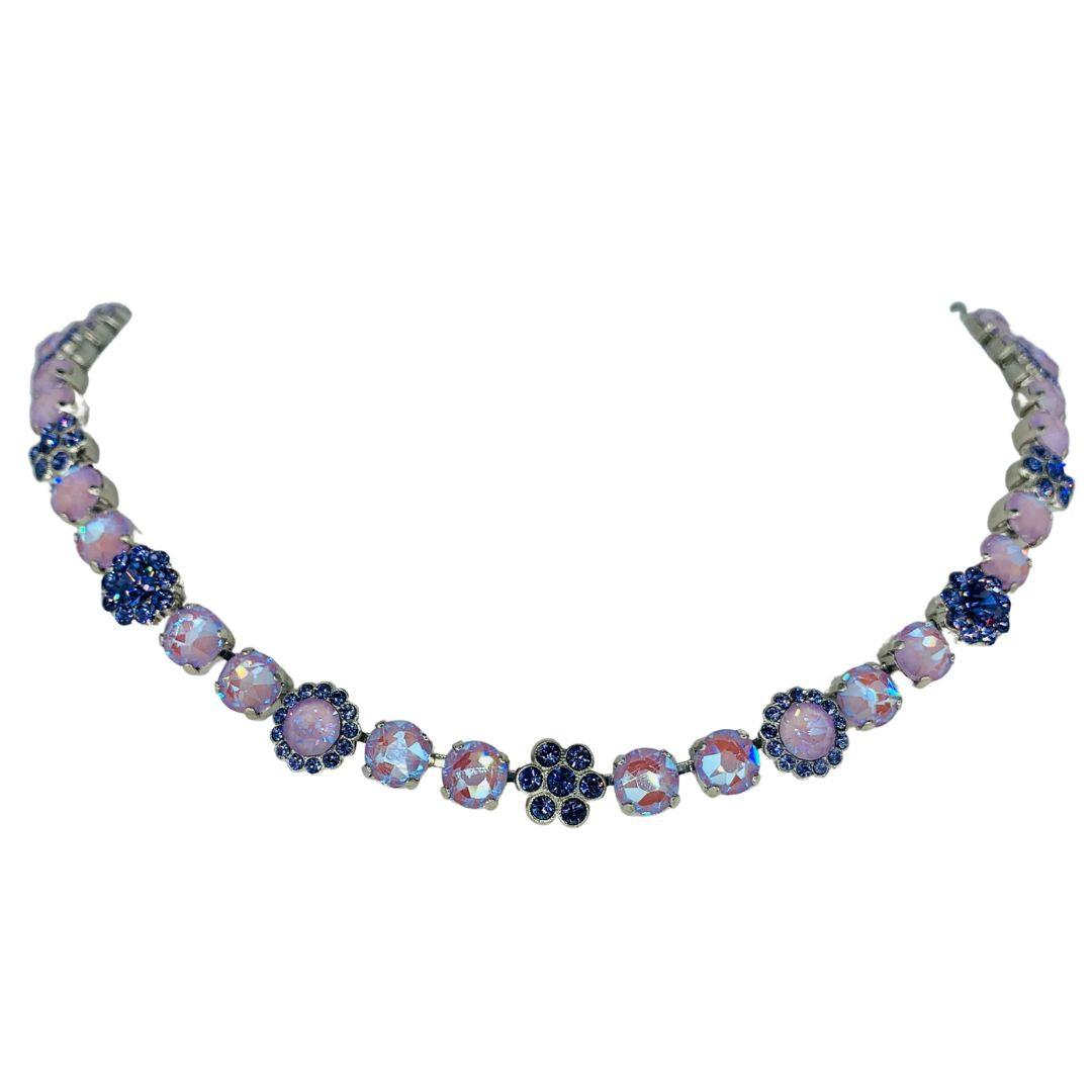 Mariana Blossom Necklace Lavender/Purples on Rhodium Main image