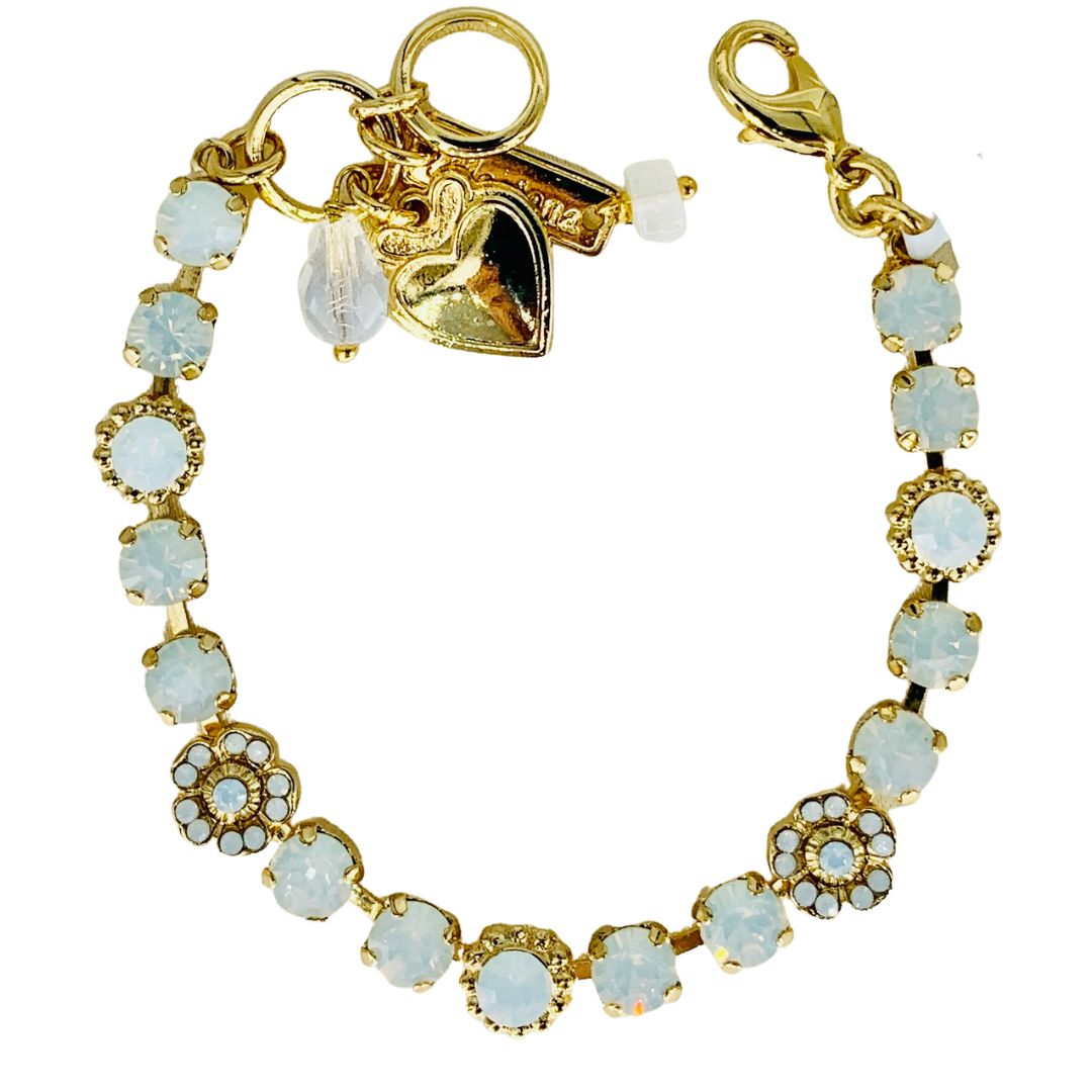 Mariana Petite Flower Bracelet White Opal on Gold